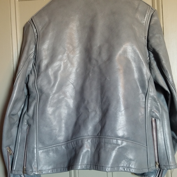 Leather biker jacket - Picture 4 of 5